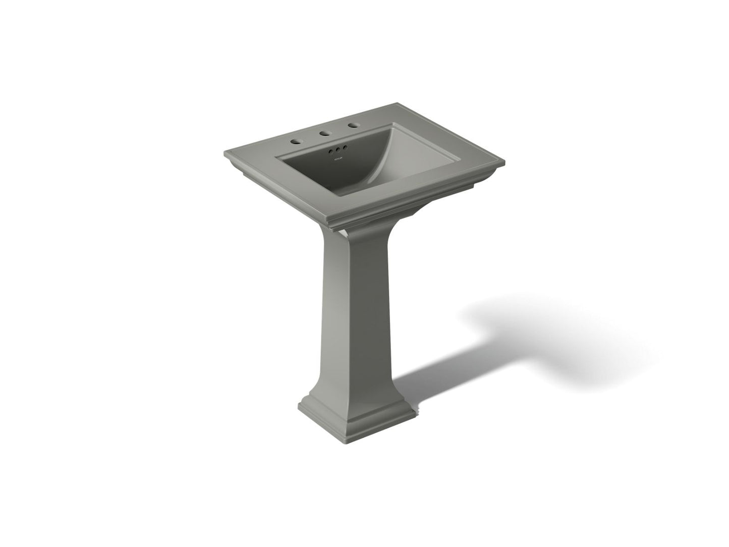 KOHLER K-2344-8-58 Memoirs Stately 25" rectangular pedestal bathroom sink - Thunder Grey