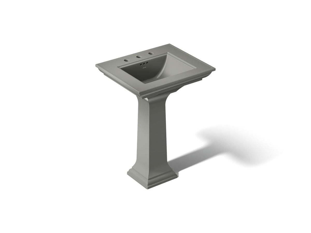 KOHLER K-2344-8-58 Memoirs Stately 25" Rectangular Pedestal Bathroom Sink - Thunder Grey