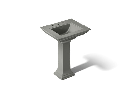 KOHLER K-2344-8-58 Memoirs Stately 25" rectangular pedestal bathroom sink - Thunder Grey