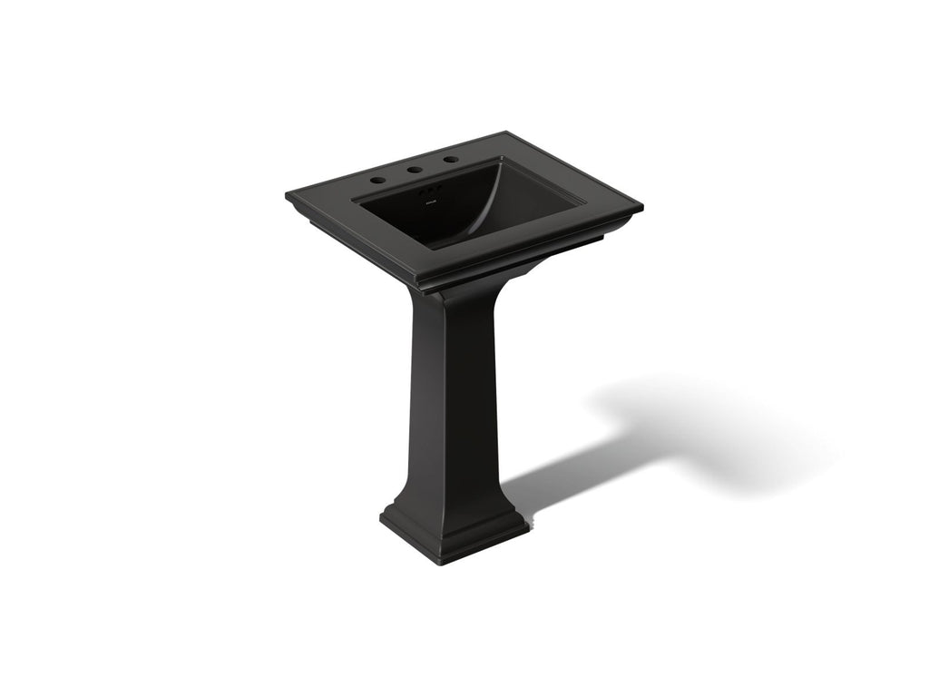 KOHLER K-2344-8-7 Memoirs Stately 25" Rectangular Pedestal Bathroom Sink - Black Black