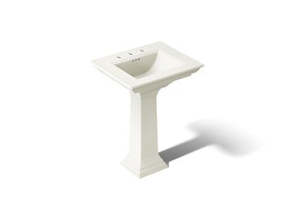 KOHLER K-2344-8-96 Memoirs Stately 25" rectangular pedestal bathroom sink - Biscuit