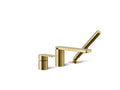 KOHLER K-23488-4-2MB Parallel Deck-Mount Bath Faucet With Handshower - Vibrant Brushed Moderne Brass