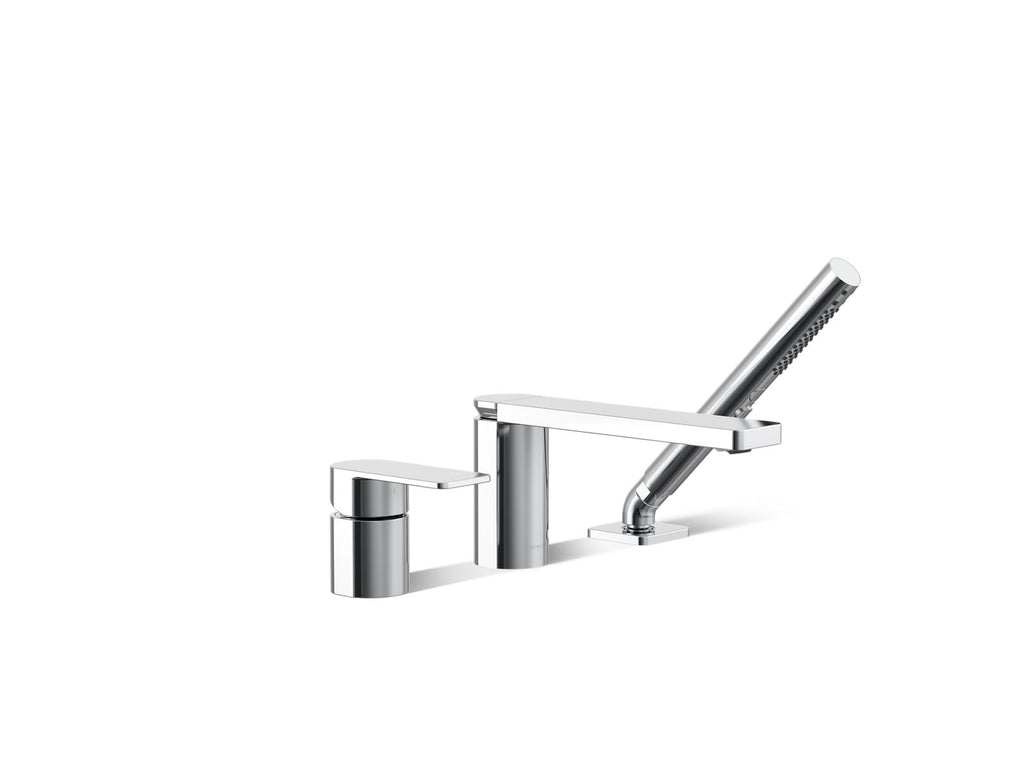 KOHLER K-23488-4-CP Parallel Deck-Mount Bath Faucet With Handshower - Polished Chrome
