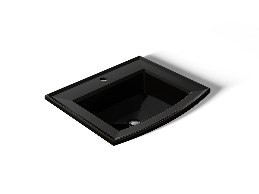 KOHLER K-2356-1-7 Archer 22-3/4" Rectangular Drop-In Bathroom Sink - Black Black
