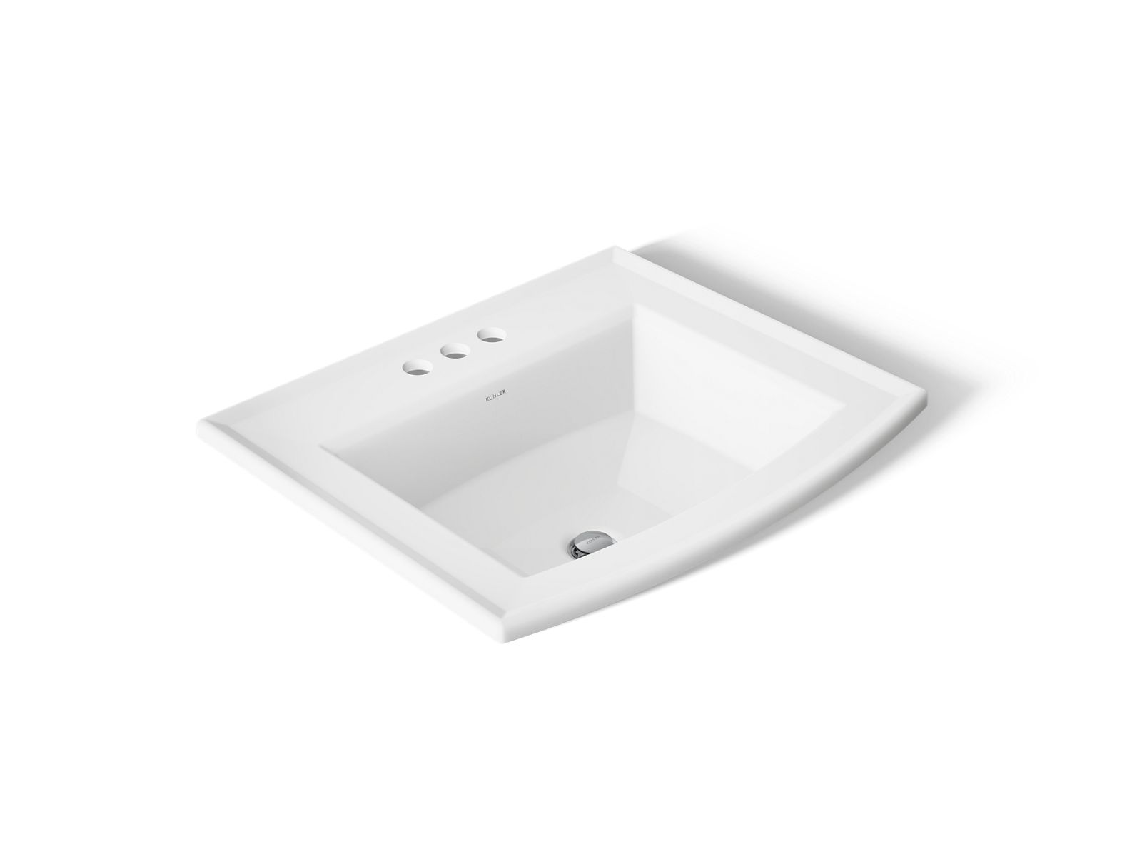 KOHLER K-2356-4-0 Archer 22-3/4" Rectangular Drop-In Bathroom Sink - White