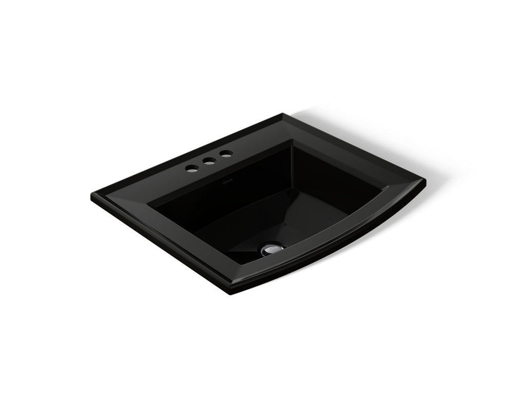 KOHLER K-2356-4-7 Archer 22-3/4" Rectangular Drop-In Bathroom Sink - Black Black