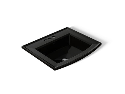 KOHLER K-2356-4-7 Archer 22-3/4" rectangular drop-in bathroom sink - Black Black