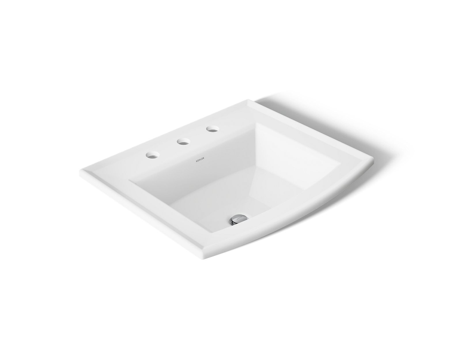 KOHLER K-2356-8-0 Archer 22-3/4" Rectangular Drop-In Bathroom Sink - White