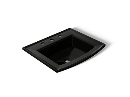 KOHLER K-2356-8-7 Archer 22-3/4" rectangular drop-in bathroom sink - Black Black