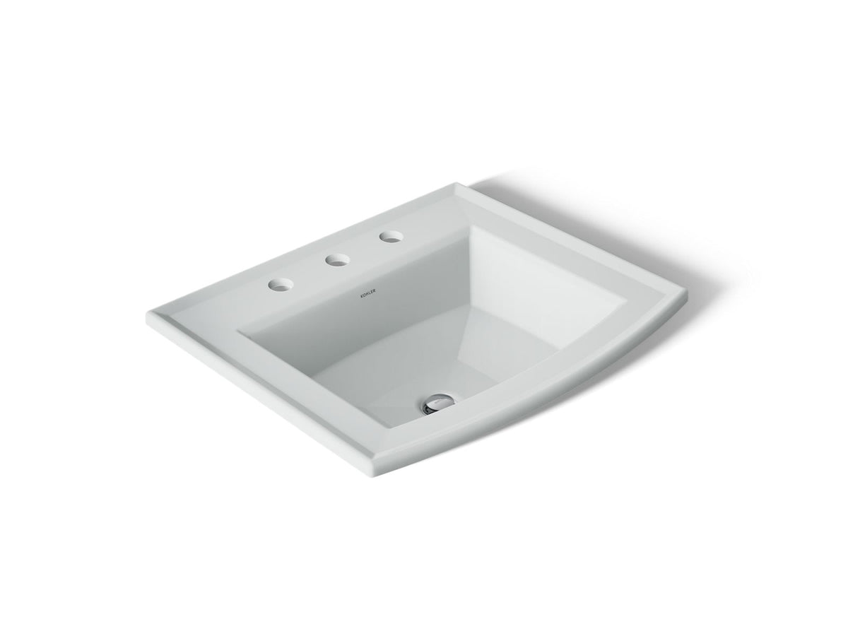 KOHLER K-2356-8-95 Archer 22-3/4" Rectangular Drop-In Bathroom Sink - Ice Grey