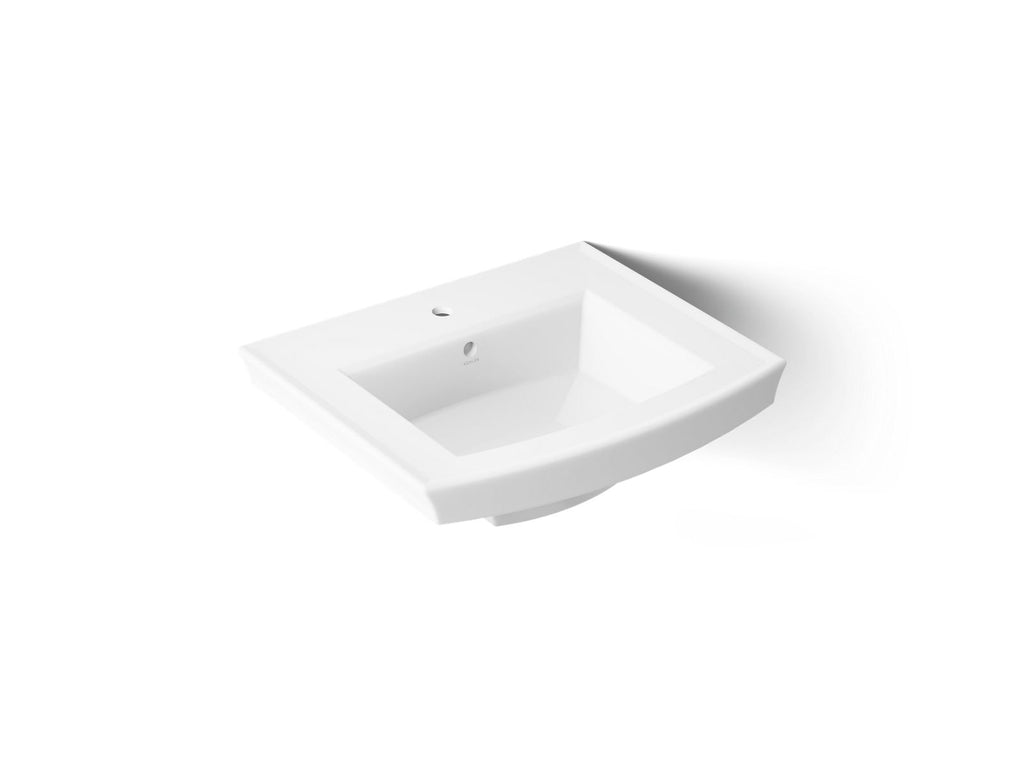 KOHLER K-2358-1-0 Archer 24" Rectangular Pedestal Bathroom Sink - White