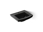 KOHLER K-2358-1-7 Archer 24" Rectangular Pedestal Bathroom Sink - Black Black