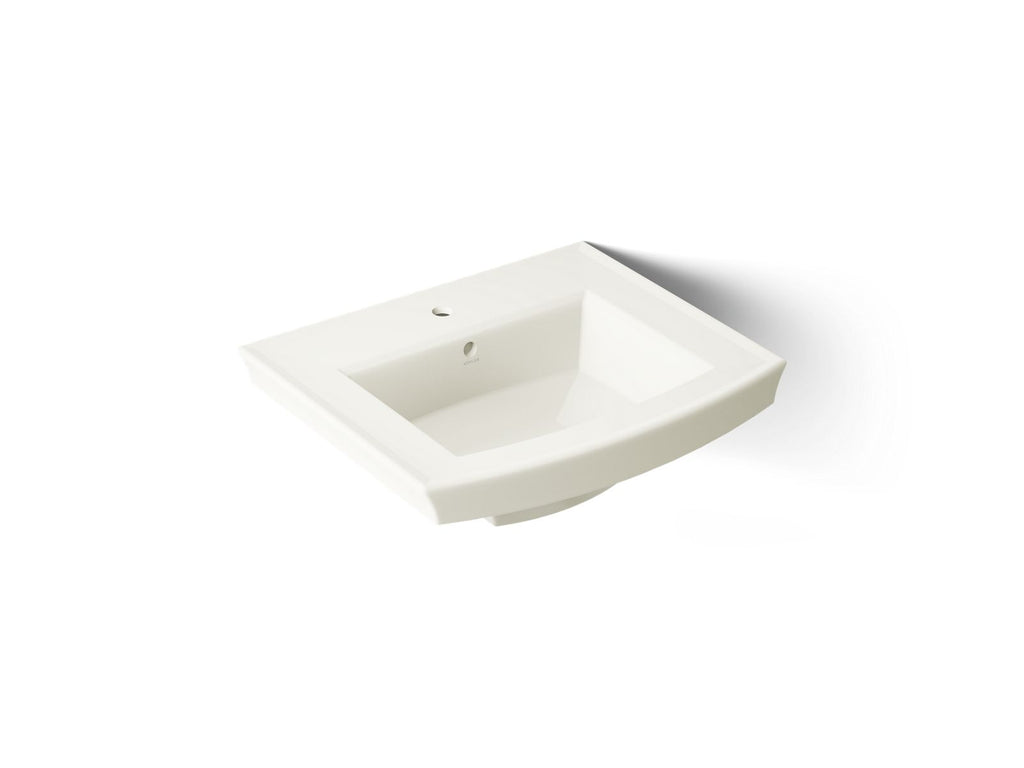 KOHLER K-2358-1-96 Archer 24" Rectangular Pedestal Bathroom Sink - Biscuit