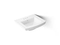 KOHLER K-2358-4-0 Archer 24" Rectangular Pedestal Bathroom Sink - White