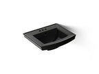 KOHLER K-2358-4-7 Archer 24" Rectangular Pedestal Bathroom Sink - Black Black