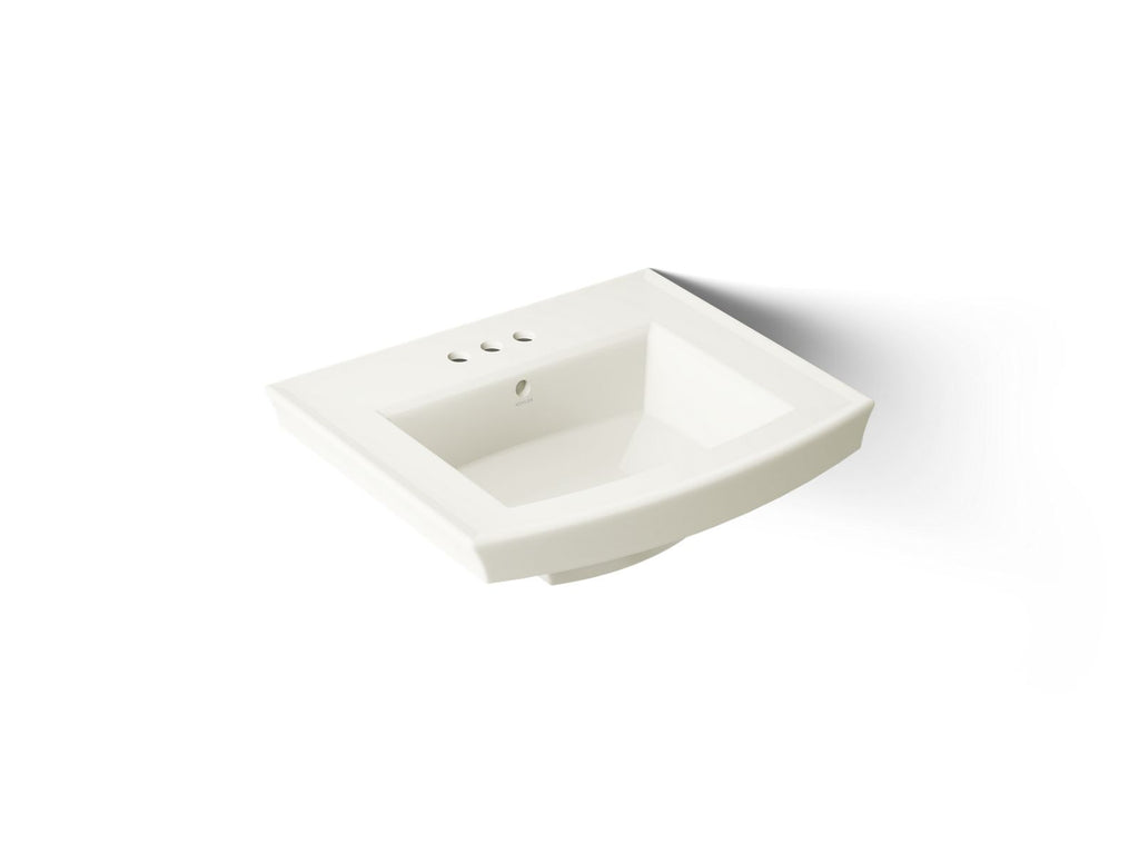 KOHLER K-2358-4-96 Archer 24" Rectangular Pedestal Bathroom Sink - Biscuit