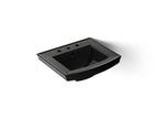 KOHLER K-2358-8-7 Archer 24" Rectangular Pedestal Bathroom Sink - Black Black