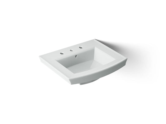 KOHLER K-2358-8-95 Archer 24" rectangular pedestal bathroom sink - Ice Grey