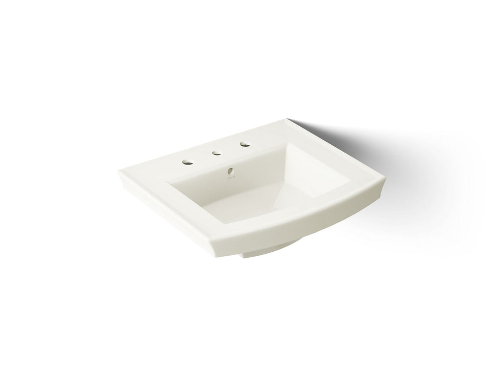 KOHLER K-2358-8-96 Archer 24" Rectangular Pedestal Bathroom Sink - Biscuit