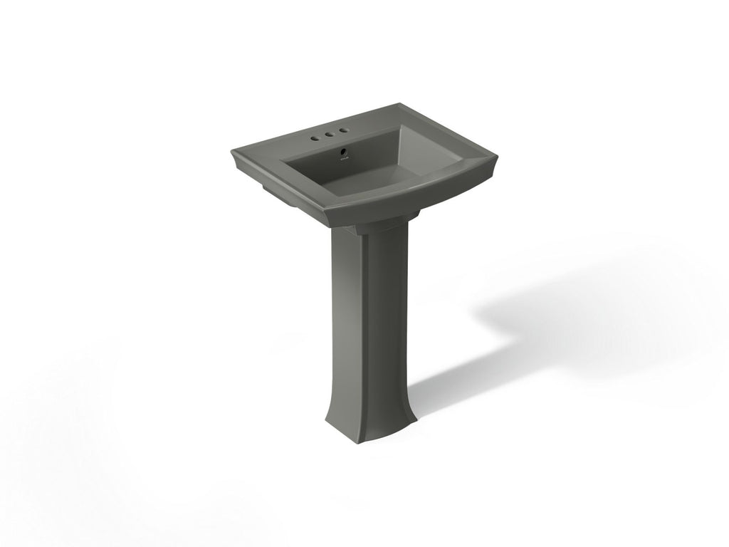 KOHLER K-2359-4-58 Archer 24" Rectangular Pedestal Bathroom Sink - Thunder Grey