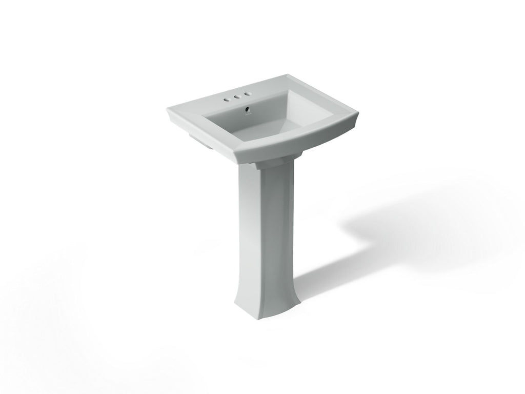 KOHLER K-2359-4-95 Archer 24" Rectangular Pedestal Bathroom Sink - Ice Grey