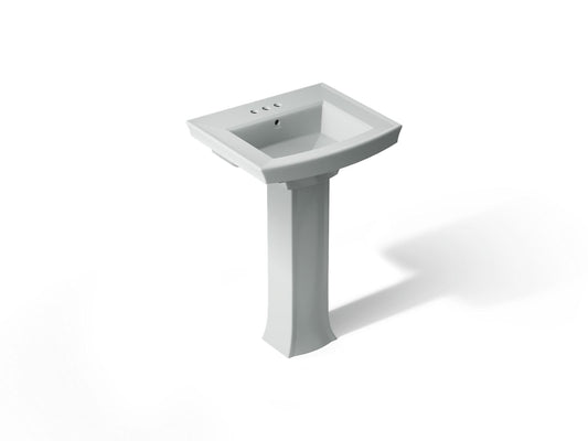 KOHLER K-2359-4-95 Archer 24" rectangular pedestal bathroom sink - Ice Grey