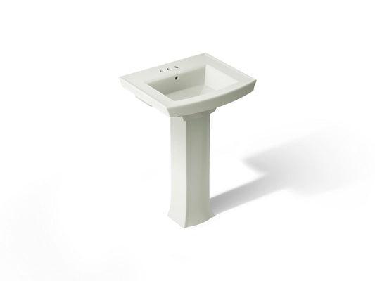 KOHLER K-2359-4-NY Archer 24" rectangular pedestal bathroom sink - Dune