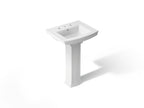 KOHLER K-2359-8-0 Archer 24" Rectangular Pedestal Bathroom Sink - White