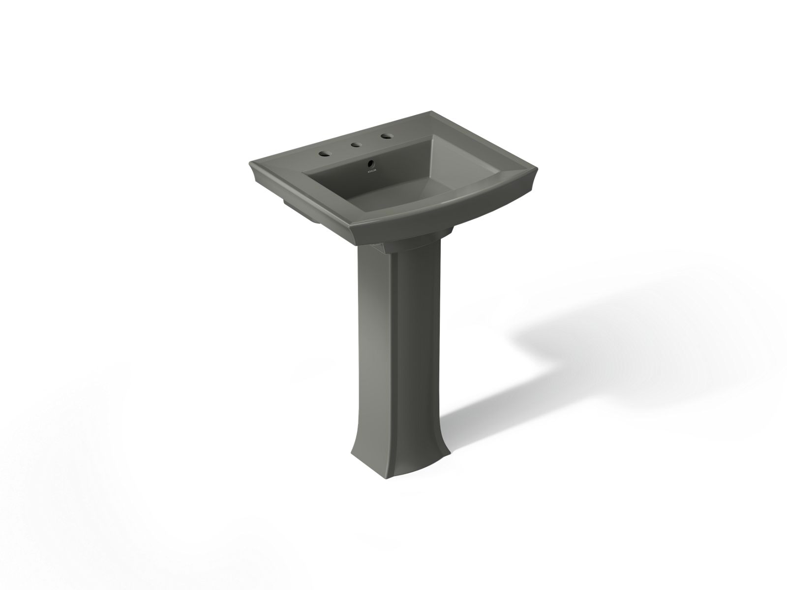 KOHLER K-2359-8-58 Archer 24" Rectangular Pedestal Bathroom Sink - Thunder Grey