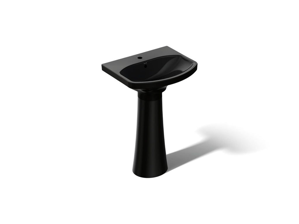 KOHLER K-2362-1-7 Cimarron 22-3/4" Rectangular Pedestal Bathroom Sink - Black Black