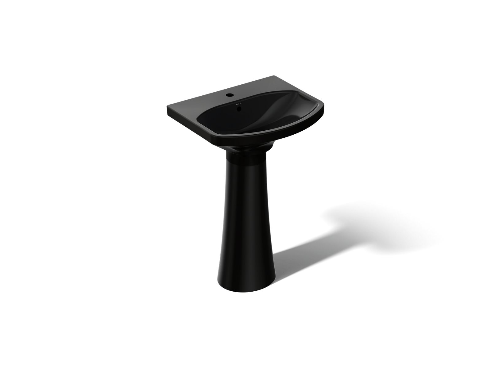 KOHLER K-2362-1-7 Cimarron 22-3/4" Rectangular Pedestal Bathroom Sink - Black Black