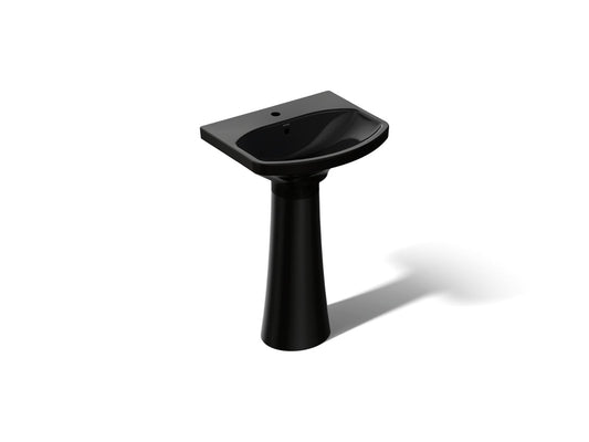 KOHLER K-2362-1-7 Cimarron 22-3/4" rectangular pedestal bathroom sink - Black Black