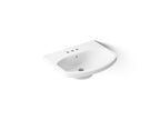 KOHLER K-2363-4-0 Cimarron 22-3/4" Rectangular Pedestal Bathroom Sink - White