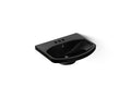KOHLER K-2363-4-7 Cimarron 22-3/4" Rectangular Pedestal Bathroom Sink - Black Black