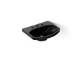KOHLER K-2363-8-7 Cimarron 22-3/4" Rectangular Pedestal Bathroom Sink - Black Black