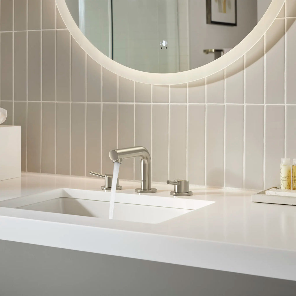 GROHE 20572EN1 Concetto 8-inch Widespread 2-Handle S-Size Bathroom Faucet, 1.2 GPM - Brushed Nickel