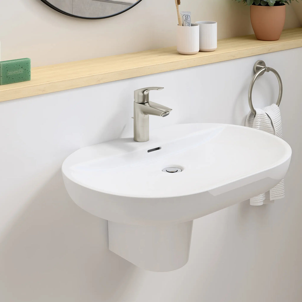 GROHE 32642EN3 Eurosmart Single Hole Single-Handle S-Size Bathroom Faucet, 1.2 GPM - Brushed Nickel