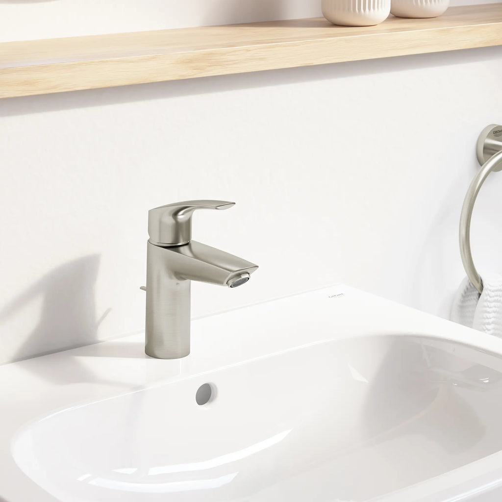 GROHE 32642EN3 Eurosmart Single Hole Single-Handle S-Size Bathroom Faucet, 1.2 GPM - Brushed Nickel