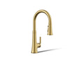 KOHLER K-23764-2MB Tone Pull-Down Kitchen Sink Faucet With Three-Function Sprayhead - Vibrant Brushed Moderne Brass