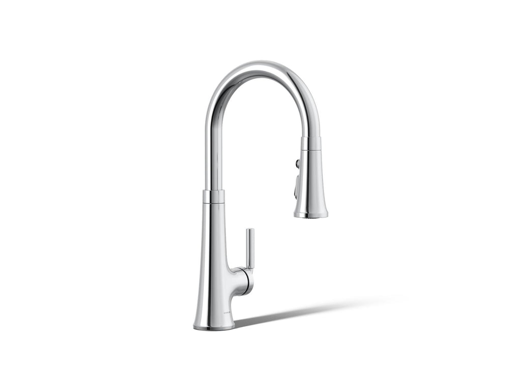 KOHLER K-23764-CP Tone Pull-Down Kitchen Sink Faucet With Three-Function Sprayhead - Polished Chrome