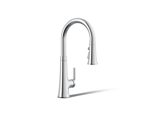 KOHLER K-23764-CP Tone Pull-down kitchen sink faucet with three-function sprayhead - Polished Chrome