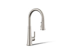 KOHLER K-23764-VS Tone Pull-Down Kitchen Sink Faucet With Three-Function Sprayhead - Vibrant Stainless