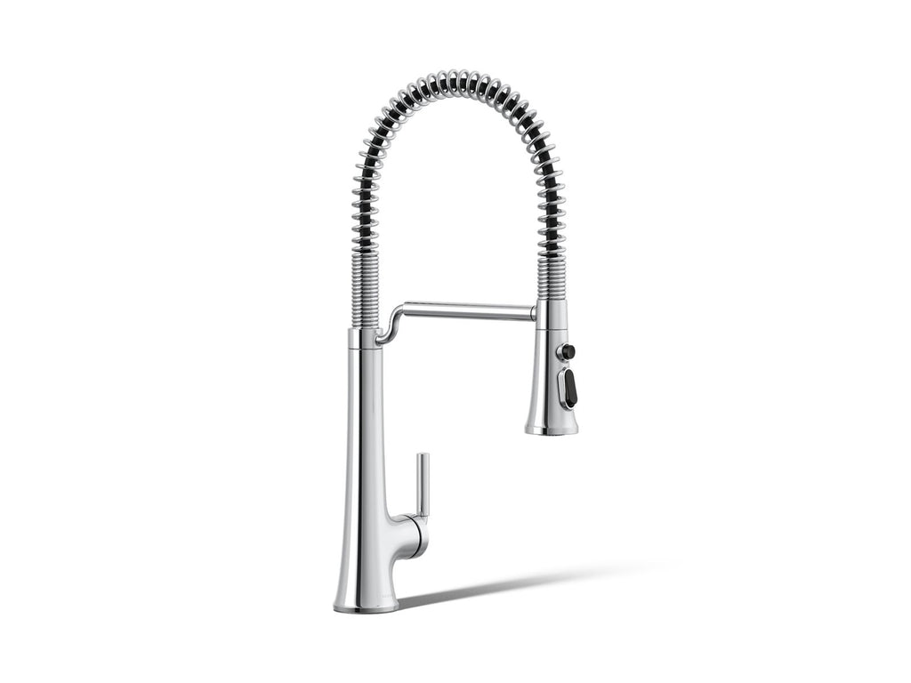 KOHLER K-23765-CP Tone Semi-Professional Pull-Down Kitchen Sink Faucet With Three-Function Sprayhead - Polished Chrome