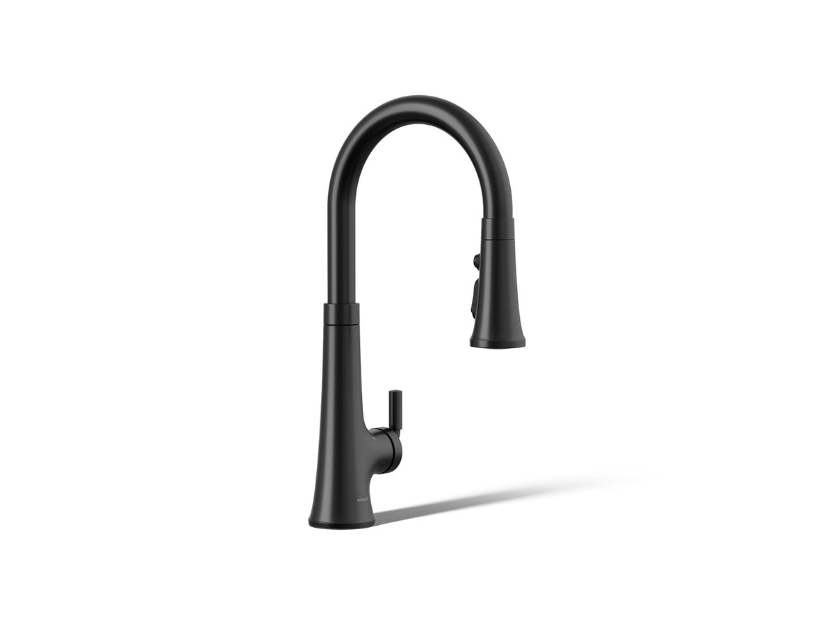 KOHLER K-23766-BL Tone Touchless Pull-Down Kitchen Sink Faucet With Three-Function Sprayhead - Matte Black