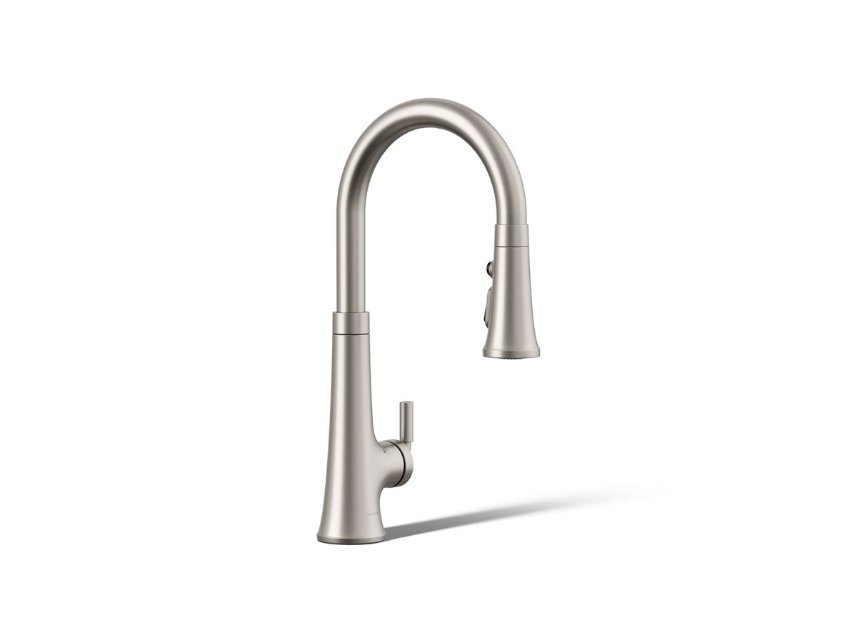 KOHLER K-23766-VS Tone Touchless Pull-Down Kitchen Sink Faucet With Three-Function Sprayhead - Vibrant Stainless