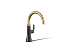 KOHLER K-23767-BMB Tone Single-Handle Bar Sink Faucet - Matte Black With Brushed Moderne Brass