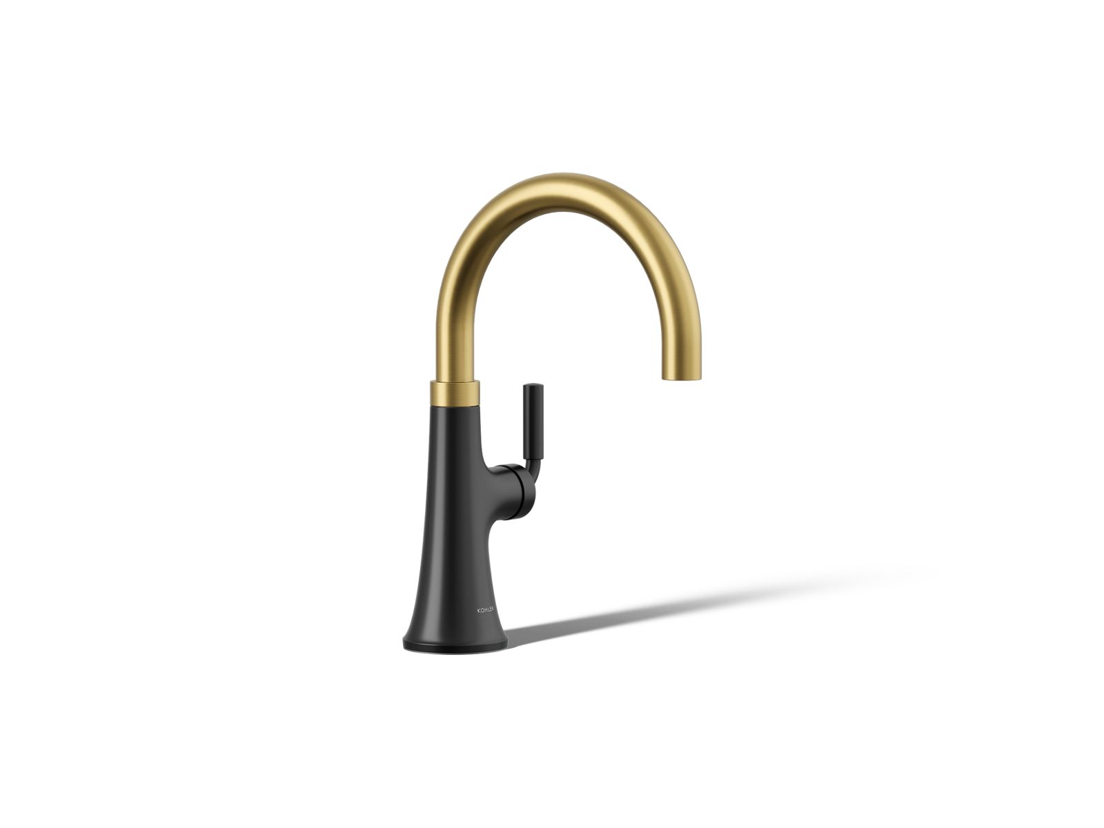KOHLER K-23767-BMB Tone Single-Handle Bar Sink Faucet - Matte Black With Brushed Moderne Brass
