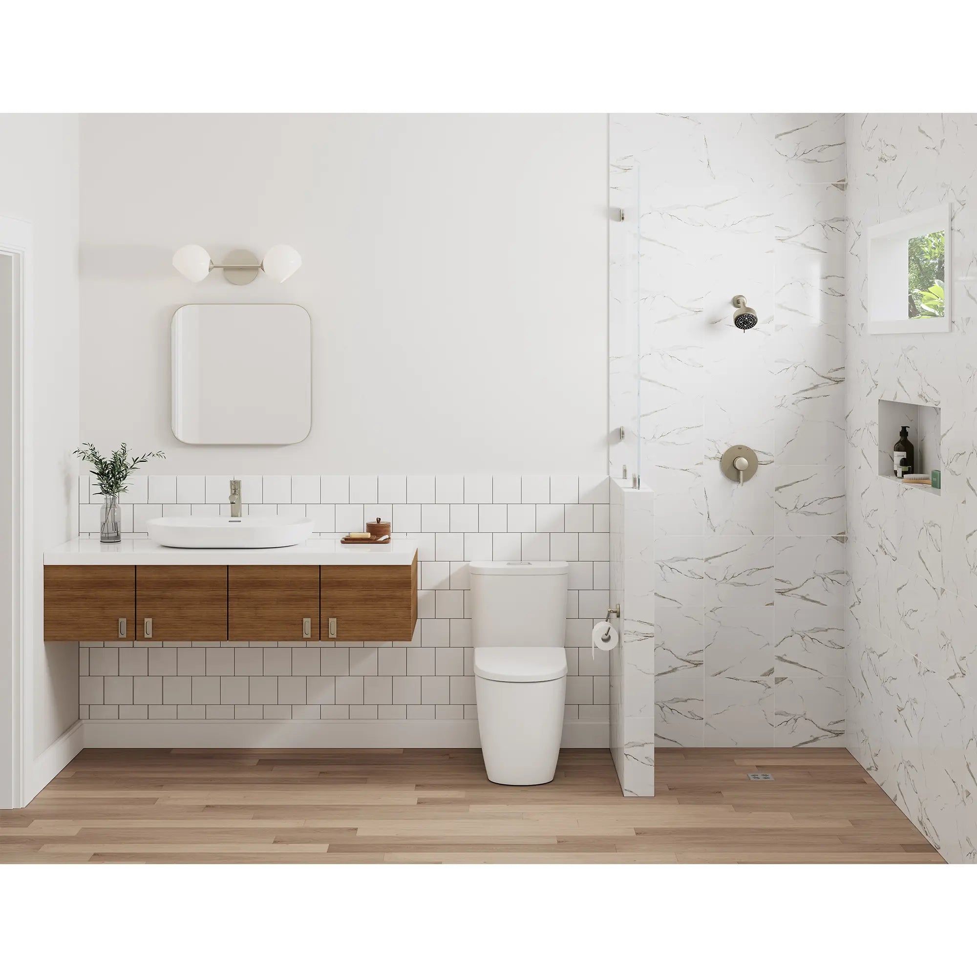 GROHE 102495EN00 Concetto Pressure Balance Valve Shower Trim Kit - Brushed Nickel