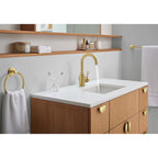 GROHE 32138GN2 Concetto Single Hole Single-Handle L-Size Bathroom Faucet, 1.2 GPM - Brushed Cool Sunrise