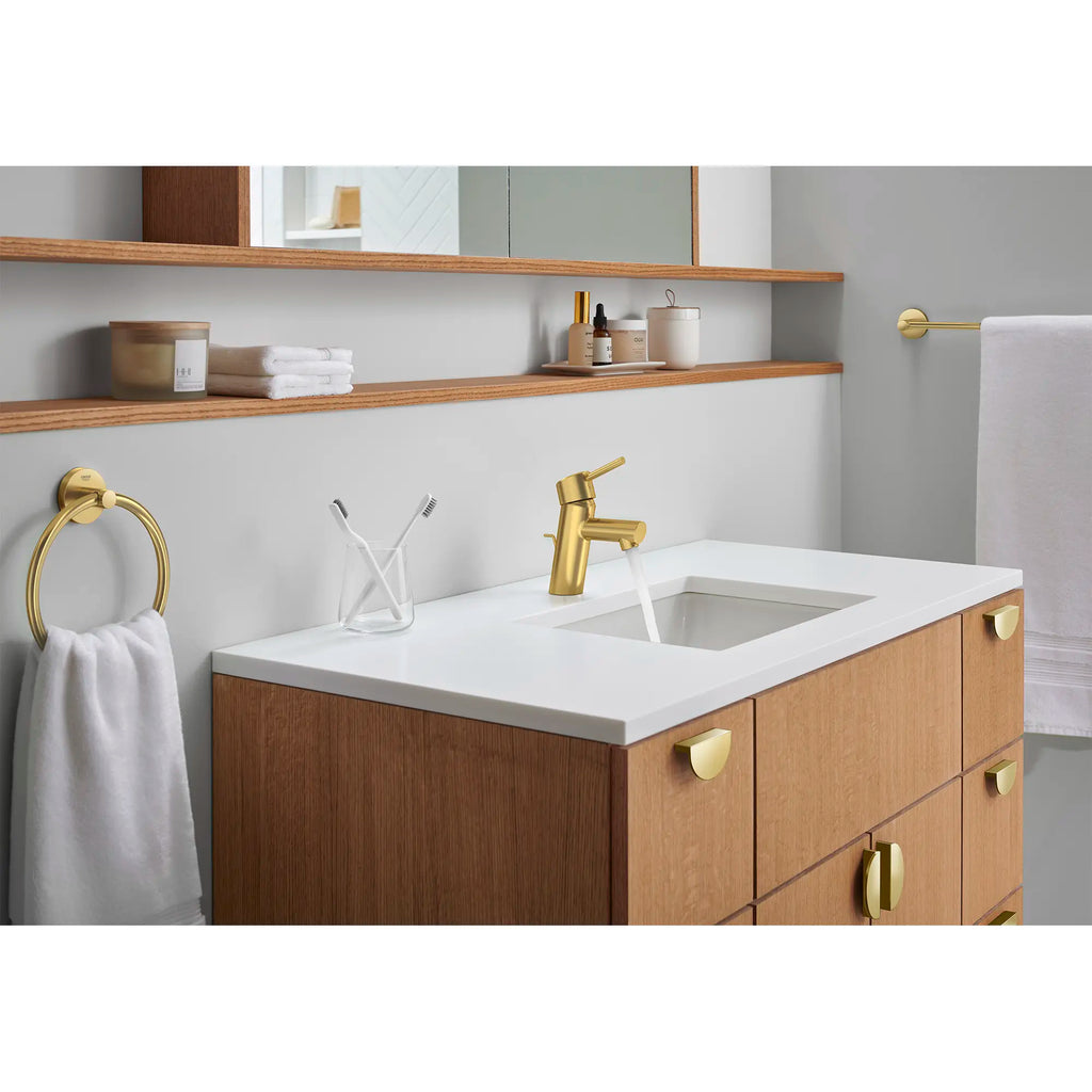 GROHE 34270GNA Concetto Single Hole Single-Handle S-Size Bathroom Faucet, 1.2 GPM - Brushed Cool Sunrise